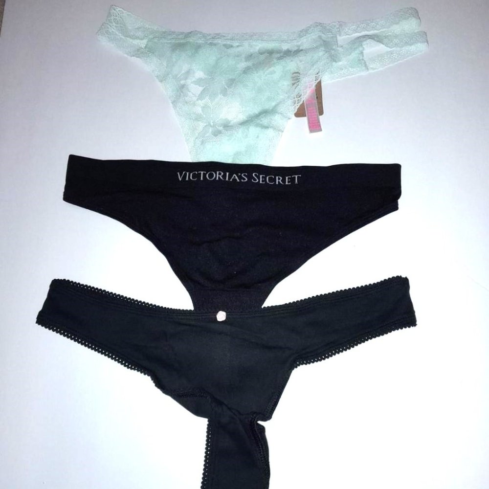 7 pairs Victorias Secret Thong and String Panties Sz M
